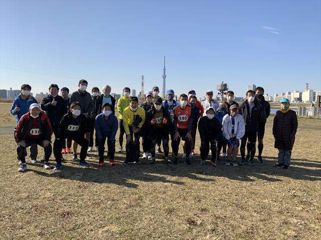 2021年2月28日　第29回スポーツメイトラン葛飾区荒川河川敷堀切橋マラソン大会